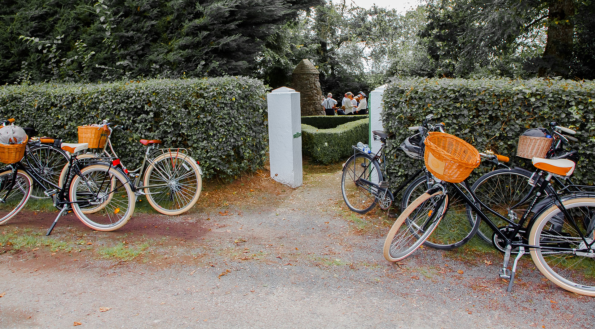Group of vintage Bikes outside St. Fintans Well in Co. Laois